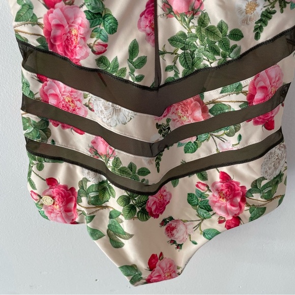 New! Leonisa shapewear slimming pink floral one piece swimsuit 37778 - Picture 4 of 10